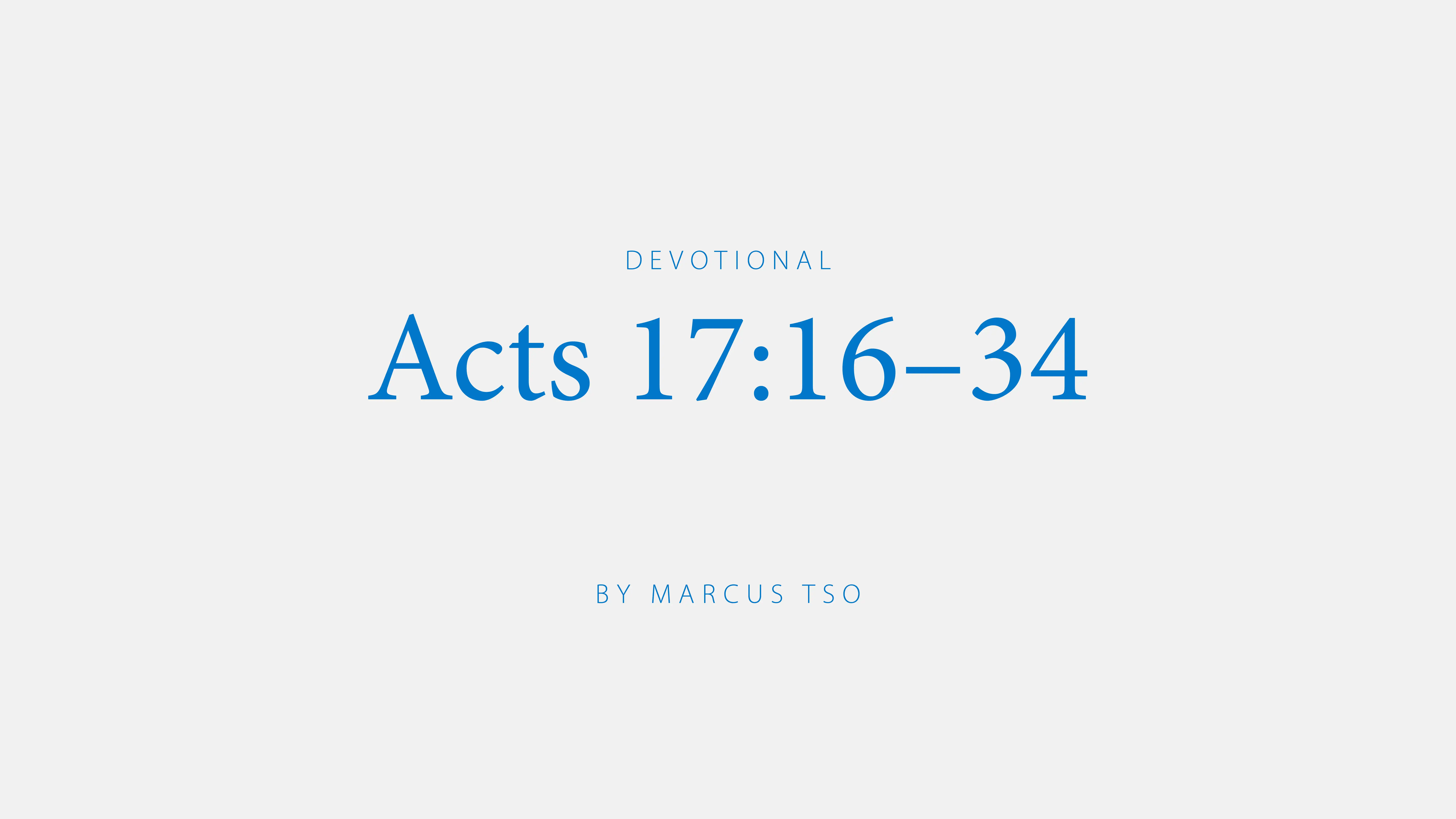 Acts 17:16-34